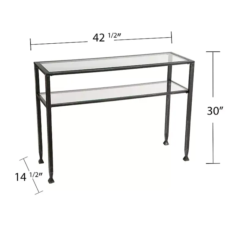 Kirklands Home Metal and Tempered Glass Console Table Black Discount