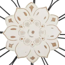 Kirklands Home Black Metal and Wood Floral Wall Plaques, Set of 2 Outlet