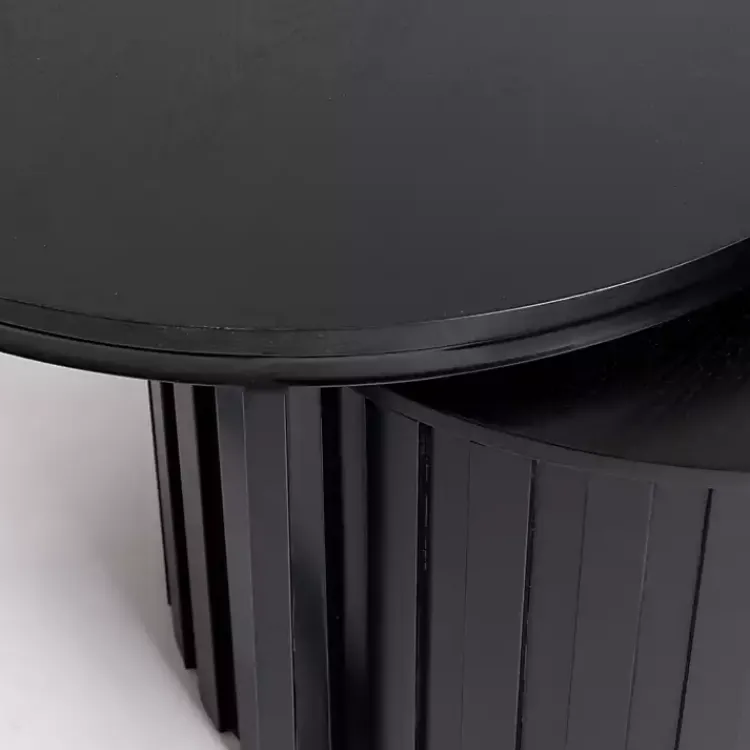 Kirklands Home Metal and Wood 2-pc. Storage Nesting Tables Black Online