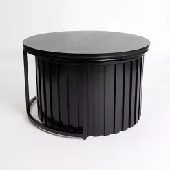 Kirklands Home Metal and Wood 2-pc. Storage Nesting Tables Black Online