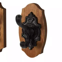 Kirklands Home Black Metal and Wood Wall Hooks, Set of 3 Discount