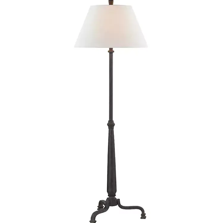 Kirklands Home Black Metal Antique Randy Floor Lamp White New