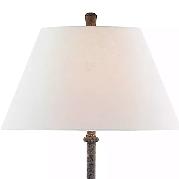 Kirklands Home Black Metal Antique Randy Floor Lamp White New