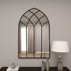 Kirklands Home Black Metal Arch Framed Mirror Sale