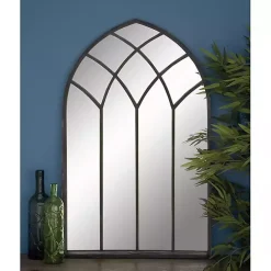 Kirklands Home Black Metal Arch Framed Mirror Sale