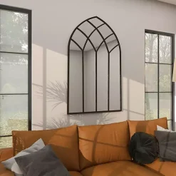 Kirklands Home Black Metal Arch Framed Mirror Sale