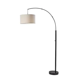 Kirklands Home Black Metal Arch Modern Floor Lamp White