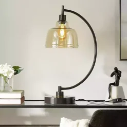 Kirklands Home Black Metal Arched Task Lamp Brown Online
