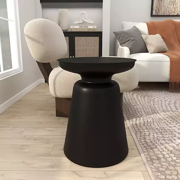 Kirklands Home Metal Bell Shaped Accent Table Black Clearance