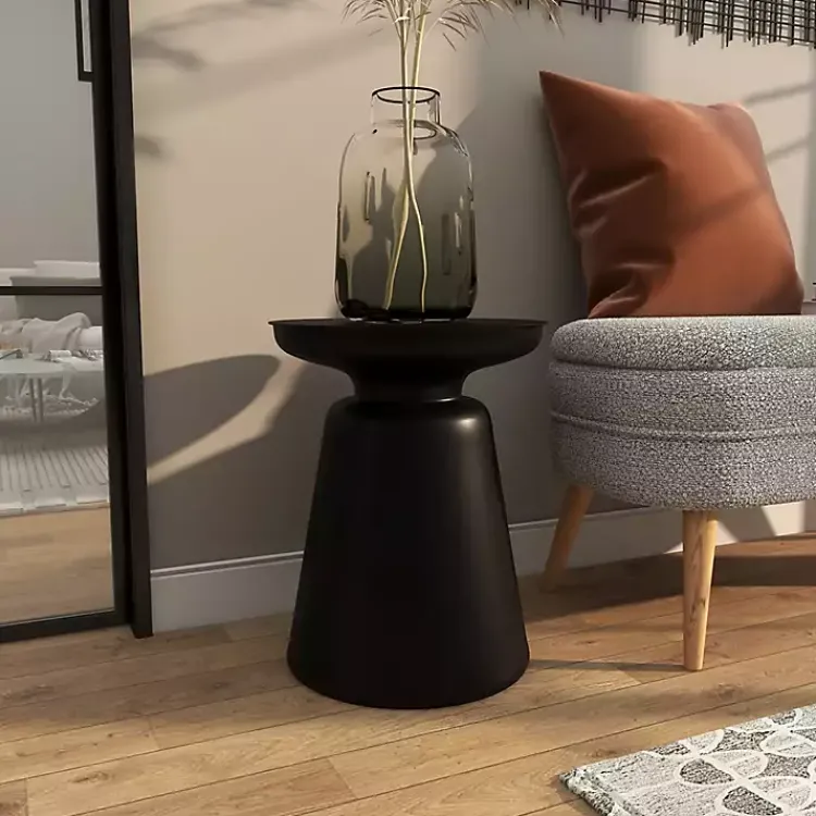Kirklands Home Metal Bell Shaped Accent Table Black Clearance