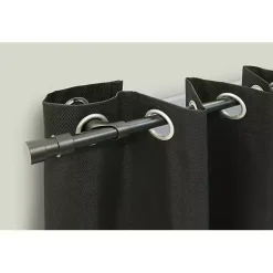 Kirklands Home Black Metal Blackout Finial Curtain Rod, 36 in. Clearance
