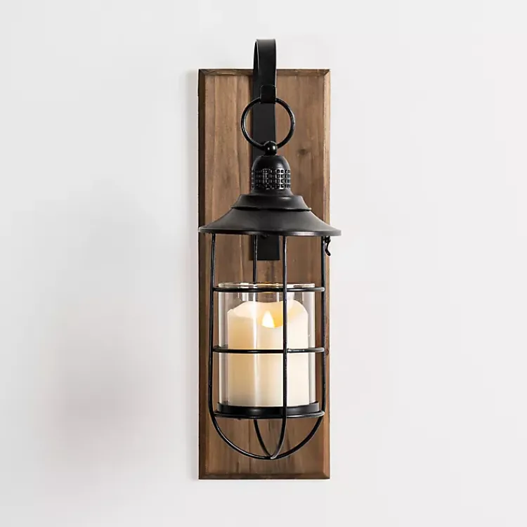 Sconces>Kirklands Home Black Metal Caged Wall Sconce