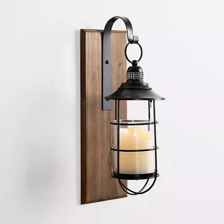 Sconces>Kirklands Home Black Metal Caged Wall Sconce