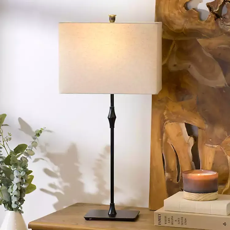 Kirklands Home Black Metal Candlestick Table Lamp Tan Online