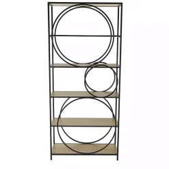 Kirklands Home Black Metal Circles 5-Tier Bookcase Clearance
