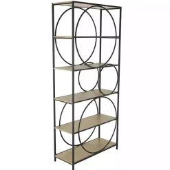 Kirklands Home Black Metal Circles 5-Tier Bookcase Clearance