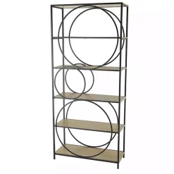 Kirklands Home Black Metal Circles 5-Tier Bookcase Clearance