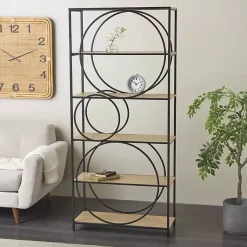 Kirklands Home Black Metal Circles 5-Tier Bookcase Clearance