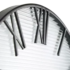 Kirklands Home Black Metal Clear Glass Wall Clock Outlet