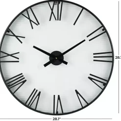 Kirklands Home Black Metal Clear Glass Wall Clock Outlet