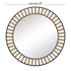 Kirklands Home Metal Coen Bohemian Wall Mirror Black New