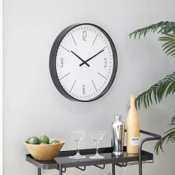 Kirklands Home Black Metal Contemporary Wall Clock Outlet