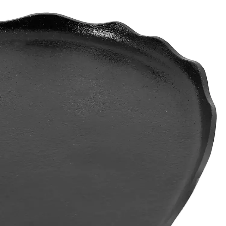 Kirklands Home Metal Deckled Edge Oval Coffee Table Black New