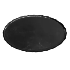 Kirklands Home Metal Deckled Edge Oval Coffee Table Black New
