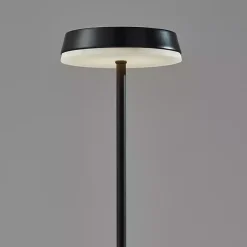 Kirklands Home Metal Disc Frosted Light Cordless Table Lamp Black New