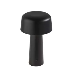 Kirklands Home Metal Dome Frosted Light Cordless Table Lamp Black Discount