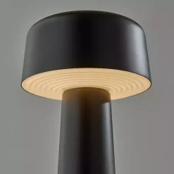 Kirklands Home Metal Dome Frosted Light Cordless Table Lamp Black Discount