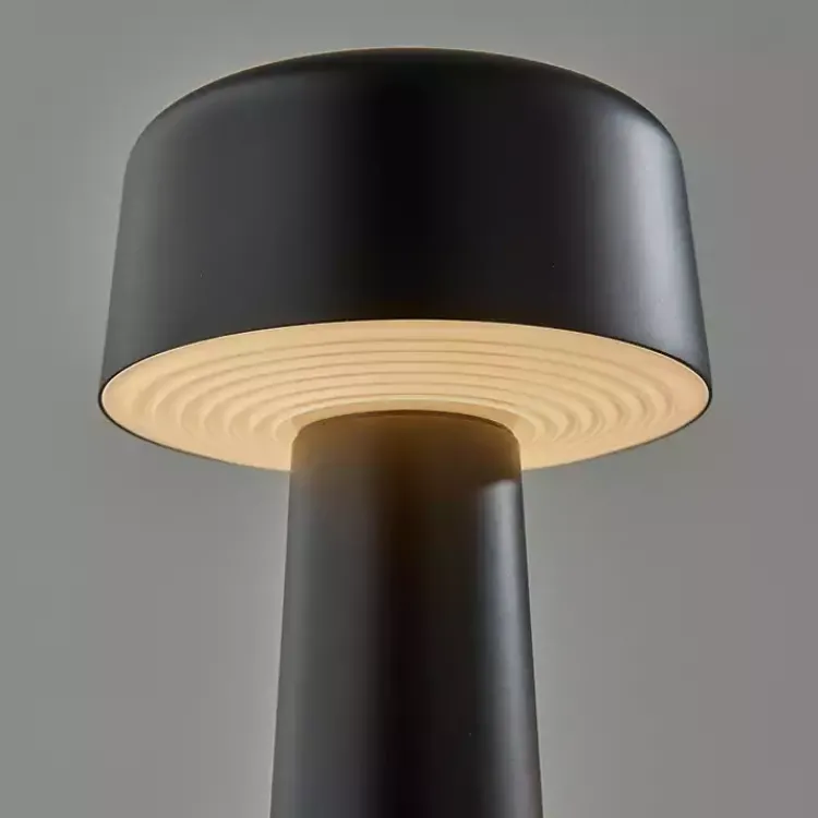 Kirklands Home Metal Dome Frosted Light Cordless Table Lamp Black Discount