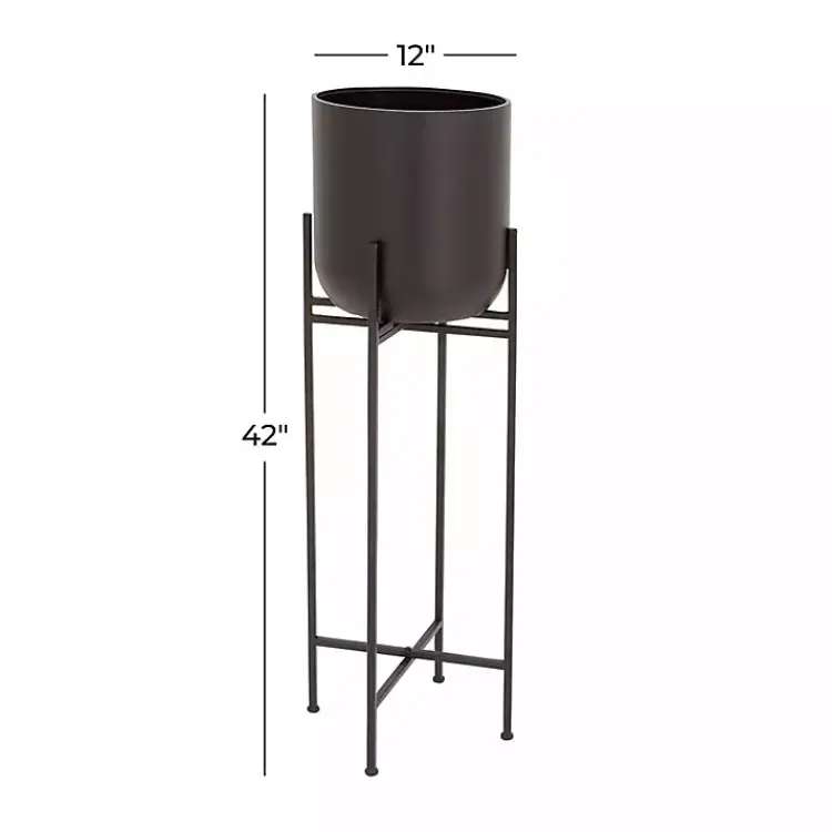 Kirklands Home Metal Dome Planter with Stand, 46 in. Black Hot