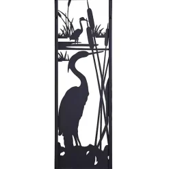 Kirklands Home Metal Egrets II Wall Plaque Black New