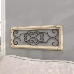 Kirklands Home Black Metal Farmhouse Scroll Wall Plaque Outlet