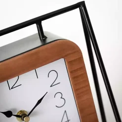 Decorative Accents>Kirklands Home Black Metal Floating Frame Tabletop Clock