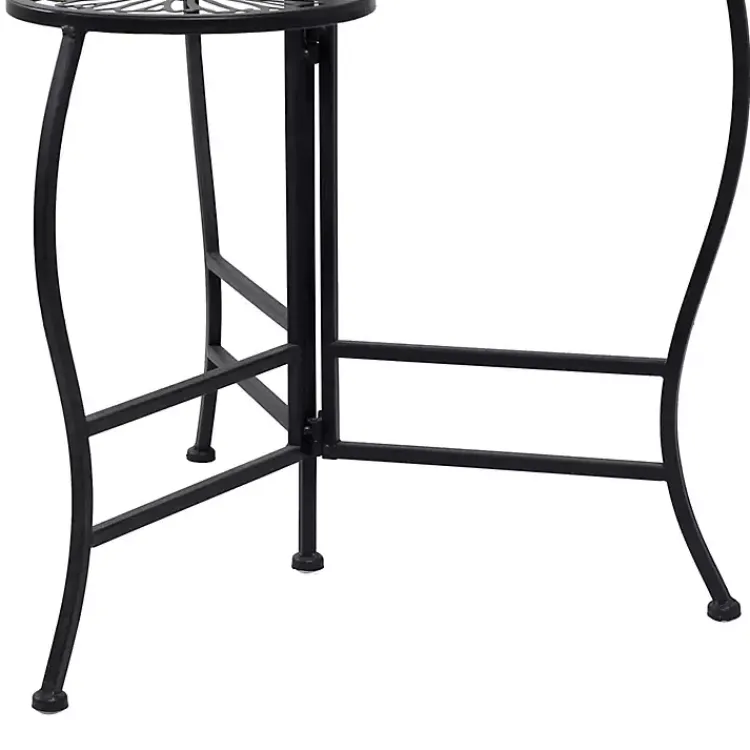 Kirklands Home Metal Floral 3-Tier Plant Stand Black Hot