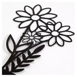 Kirklands Home Metal Floral Vase Wall Plaques, Set of 3 Black Sale