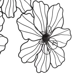 Kirklands Home Metal Floral Wire Wall Plaque Black Clearance