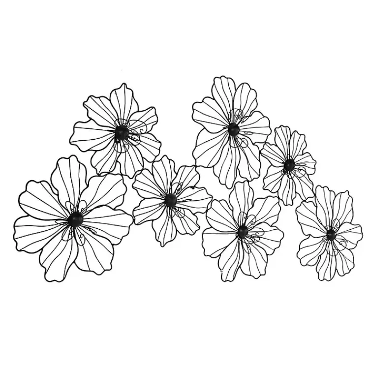 Kirklands Home Metal Floral Wire Wall Plaque Black Clearance