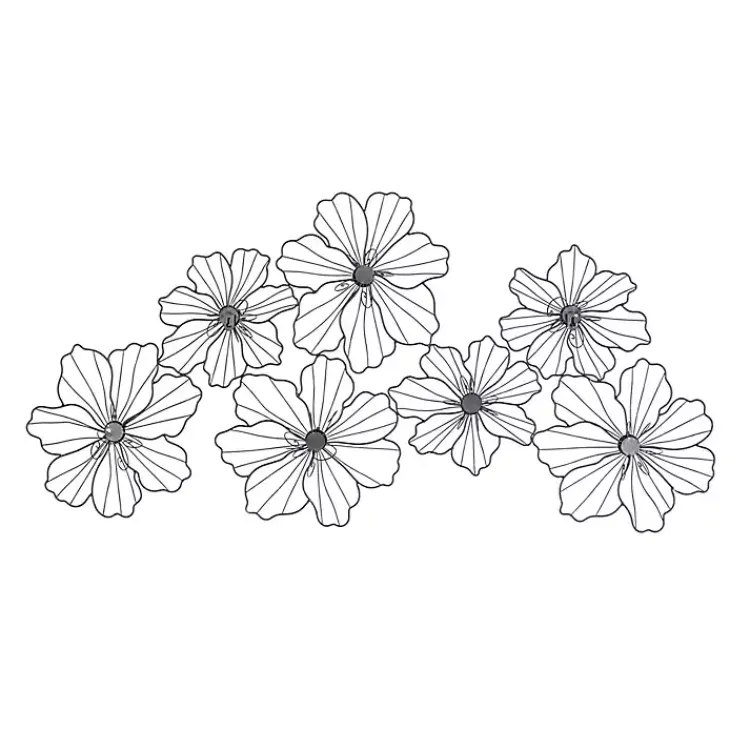 Kirklands Home Metal Floral Wire Wall Plaque Black Clearance