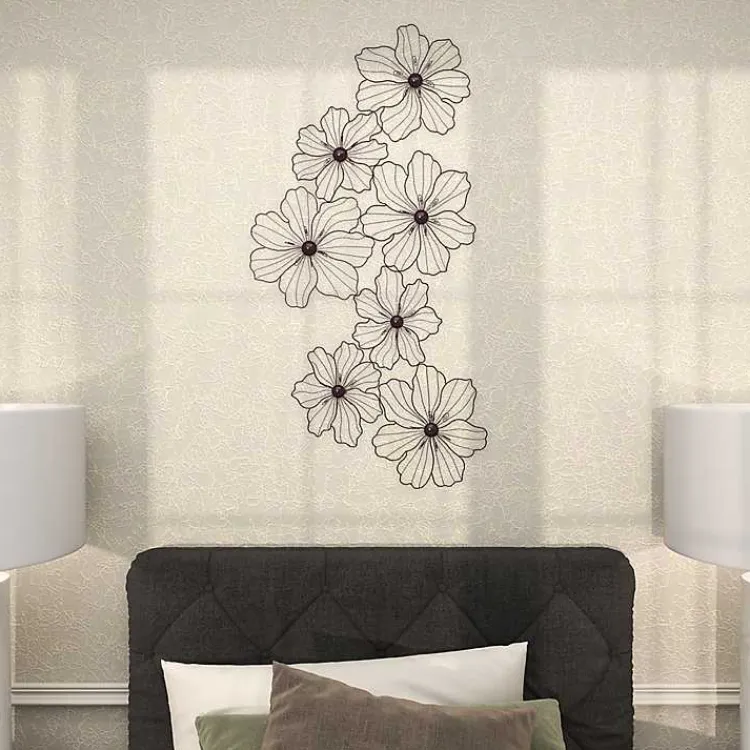 Kirklands Home Metal Floral Wire Wall Plaque Black Clearance