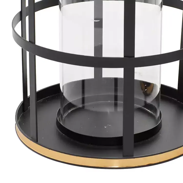 Lanterns>Kirklands Home Metal Frame Lanterns, Set of 2 Black