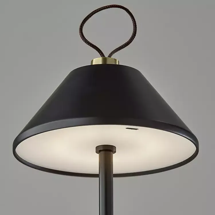 Kirklands Home Metal Frosted Light Cordless Table Lamp Black Outlet