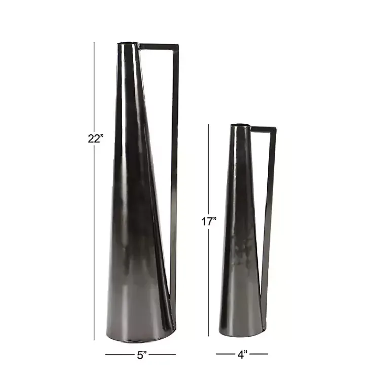 Vases>Kirklands Home Metal Glam Vases, Set of 2 Black