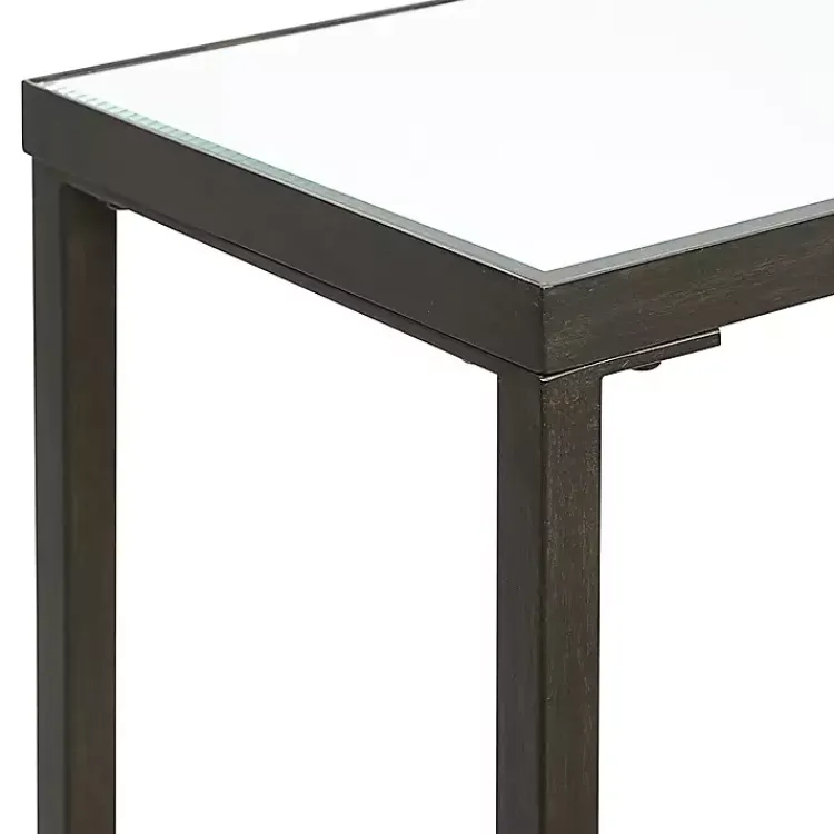 Kirklands Home Metal Glass Top Console Table Black New
