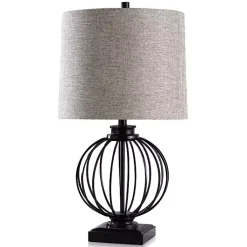 Kirklands Home Black Metal Globe Table Lamp Gray Sale