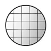 Kirklands Home Black Metal Grid Frame Round Wall Mirror