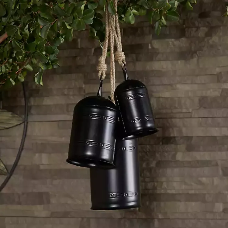 Decorative Accents>Kirklands Home Metal Hanging Bells, Set of 3 Black