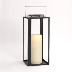 Lanterns>Kirklands Home Metal Harlow Lantern, 24 in. Black